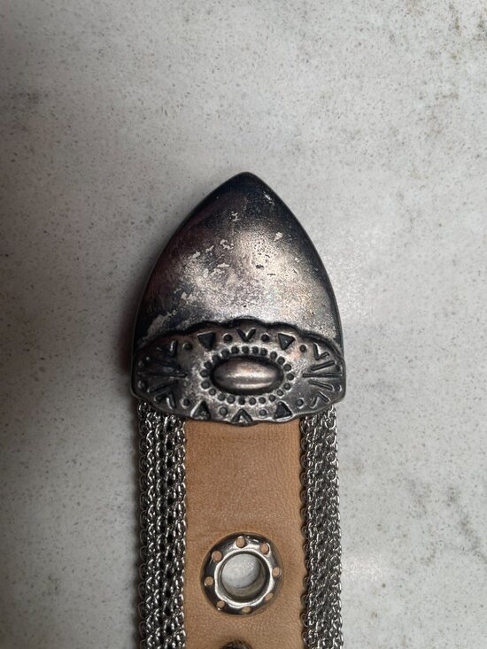 Festival Ready Silver Tone Leather Belt - S/M main image 10